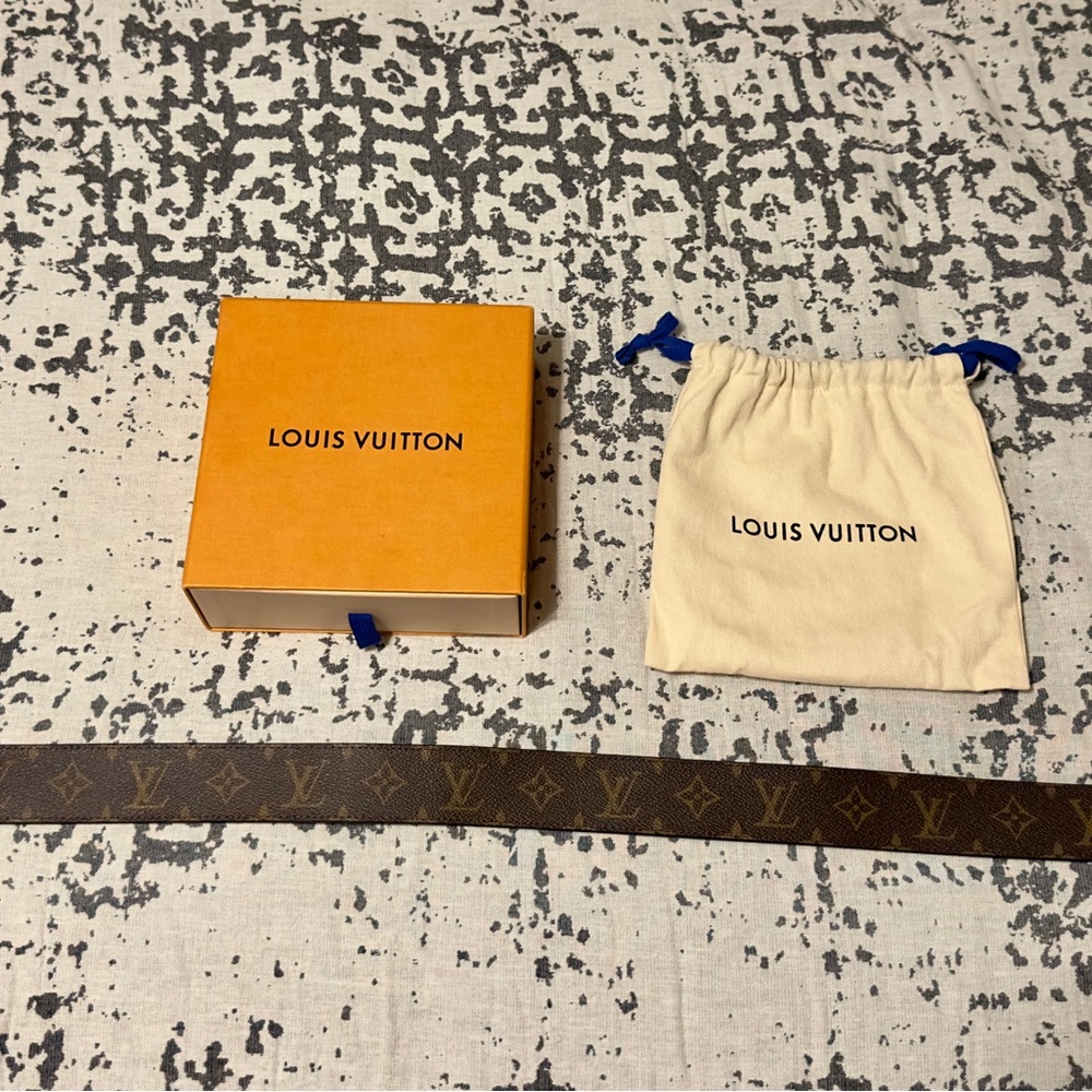 Louis Vuitton Brown Black Leather Belt - Picture 4 of 6